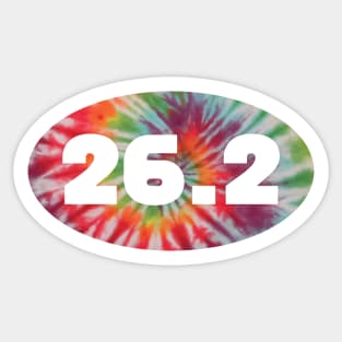 26.2 Miles Marathon Tie Dye Sticker